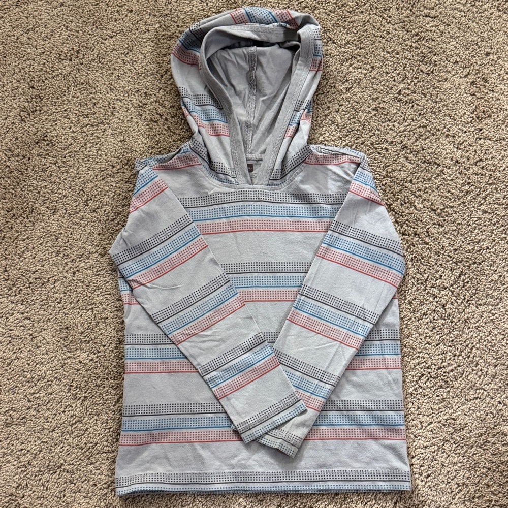 Tea Collection Gray Striped Long Sleeve Hoodie